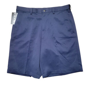 Haggar Performance Cool 18° Oxford Shorts Mens Size 36 Blue Flat Front NWT $44